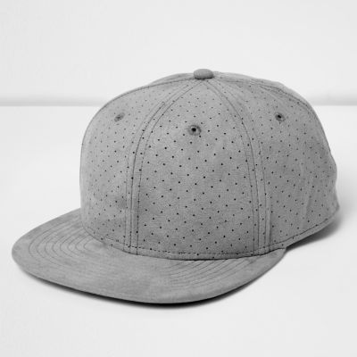 Grey perforated flat peak hat